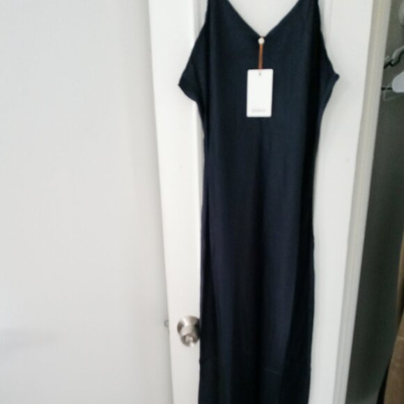 Quince 100% Silk Maxi Slip Dress. Large. Navy. Washable. Perfect Condition. - Picture 7 of 16